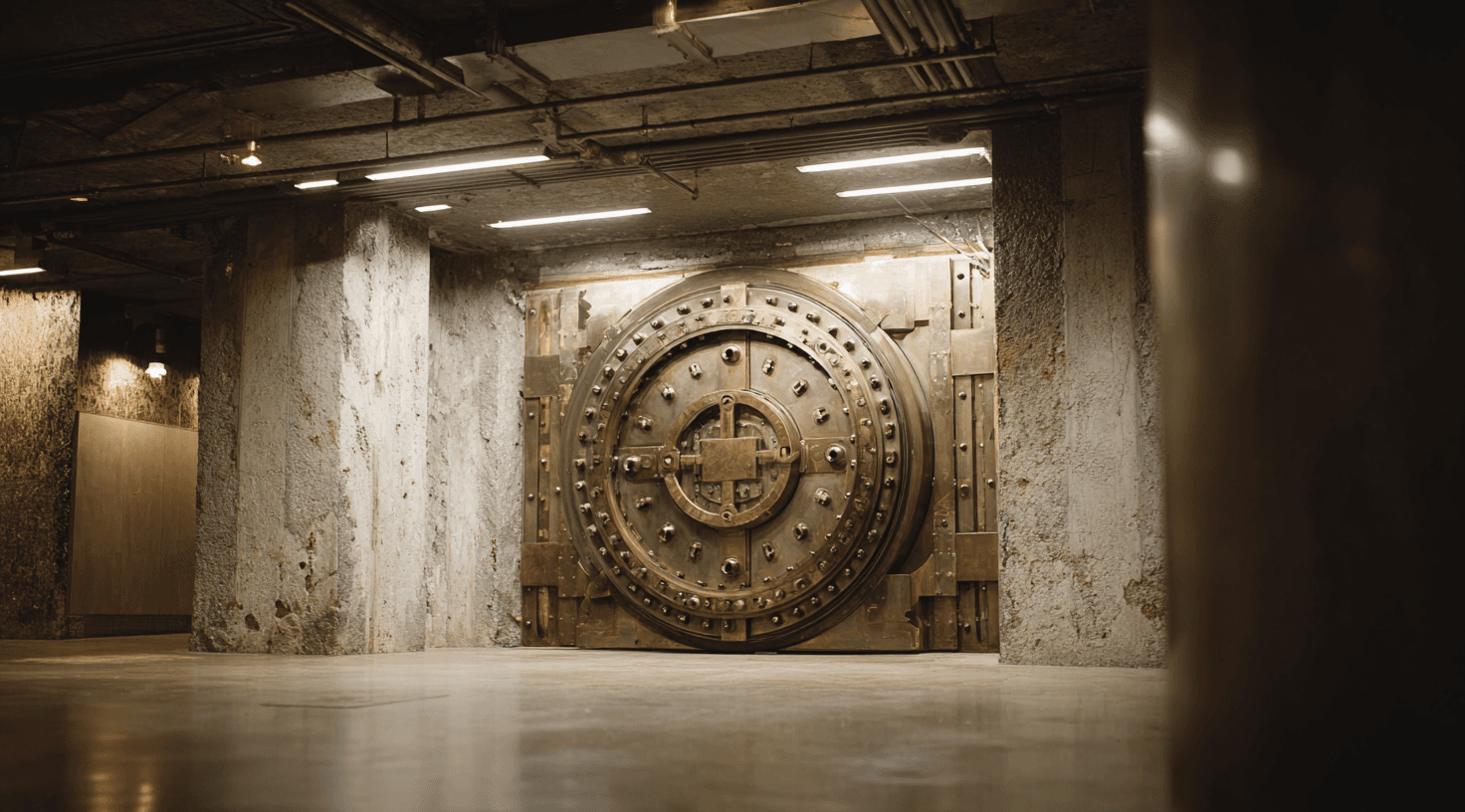 Vault door representing secure infrastructure